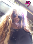 2:50 PM at PENN STATION in NEW YORK CITY: THE GREAT KAT NYC THRASH GODDESS with MY GUITAR!!