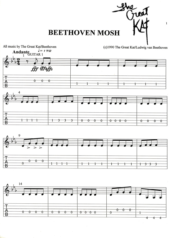 "BEETHOVEN MOSH" GUITAR TABLATURE!