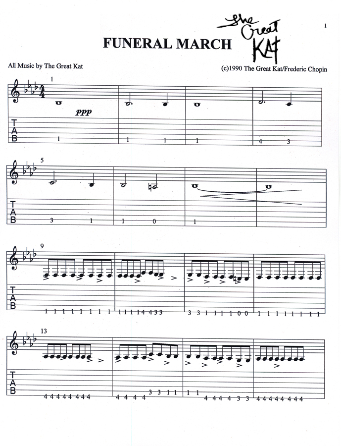 "FUNERAL MARCH" GUITAR TABLATURE!