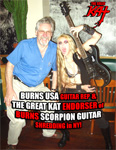 BURNS USA Guitar Rep & THE GREAT KAT Endorser of Burns SCORPION Guitar Shredding in NY!