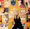 RARE METAL HISTORY!!! PHOTO of THE GREAT KAT with her Wild SELF PORTRAITS PAINTED by THE GREAT KAT! ODE TO VAN GOGH!  From "DIGITAL BEETHOVEN ON CYBERSPEED" ERA!