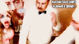 RUSSIAN SOUS CHEFS VLADIMIR & SERGEY! From "CHEF GREAT KAT COOKS RUSSIAN CAVIAR AND BLINI WITH RIMSKY-KORSAKOV" VIDEO!!