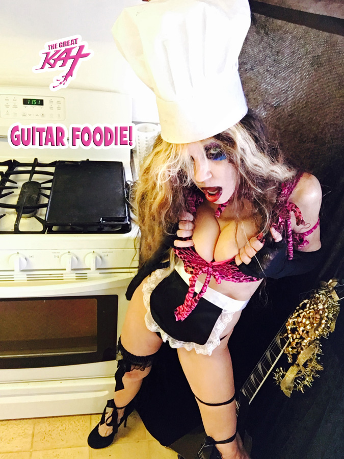 GUITAR FOODIE! From "CHEF GREAT KAT COOKS RUSSIAN CAVIAR AND BLINI WITH RIMSKY-KORSAKOV" VIDEO!