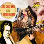NEW! FOODIES & MUSIC LOVERS: "CHEF GREAT KAT'S 4-COURSE MASHUP" CD by The Great Kat IS OUT NOW! AMAZON CDS: https://www.amazon.com/dp/B08M8PK9GB & KAT STORE http://store10552072.ecwid.com/products/251388240  Chef Great Kat entertains you with an insane 4-course mashup of the Shred Goddess cooking the favorite meals of famous composers: Beethoven, Mozart, Paganini & Rimsky-Korsakov - in 7 minutes! The 4 delectable food courses include 1st Course: Caviar, 2nd Course: Ravioli, 3rd Course: Macaroni and Cheese & 4th Course: Apple Strudel. Chef Great Kat whips up her tasty dishes, shreds the composers genius music on guitar & violin, throws bowls and tastes her delicious bites. Get ready for an entertaining & genius foodie experience! Bon Apptit!!
