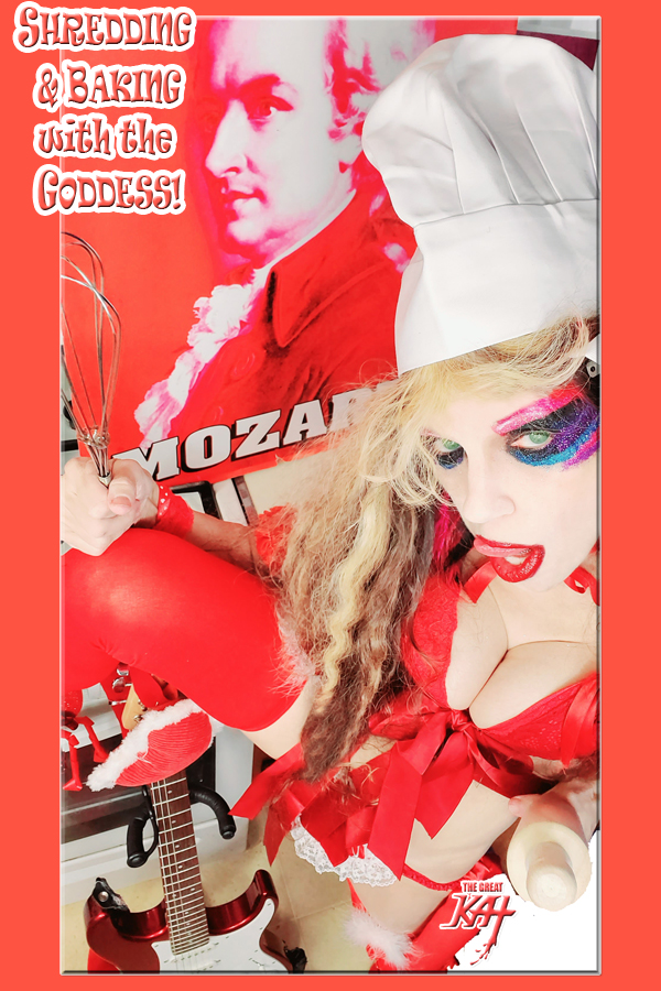 SHREDDING & BAKING with the GODDESS! from CHEF GREAT KAT BAKES GERMAN APPLE STRUDEL WITH MOZART VIDEO!