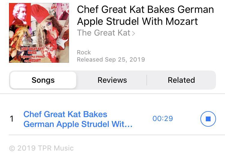 CHEF GREAT KAT BAKES GERMAN APPLE STRUDEL WITH MOZART!!