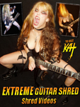 "The Great Kat - Extreme Guitar Shred - Shred Videos" (12 minutes)! The Great Kat "Top 10 Fastest Shredders Of All Time" (Guitar One Mag)/Juilliard Grad Violin Virtuoso introduces the ultimate extreme guitar madness on "Extreme Guitar Shred". Great Kat dazzles with finger-blistering guitar/violin virtuosity and theatrical music videos. Goddess welcomes you into her "Torture Chamber" for some insanity. 