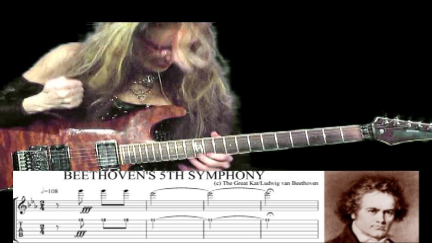 BEETHOVEN'S "5th SYMPHONY"-GREAT KAT SHREDS BEETHOVEN with GUITAR TABLATURE & NOTATION! 