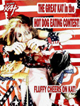 THE GREAT KAT in the HOT DOG EATING CONTEST! FLUFFY CHEERS ON KAT! CARTOON!