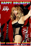 HAPPY HOLIDAYS!! Personally Autographed HOT KAT 8x10 Color Photo - HOT GODDESS OF SHRED!  