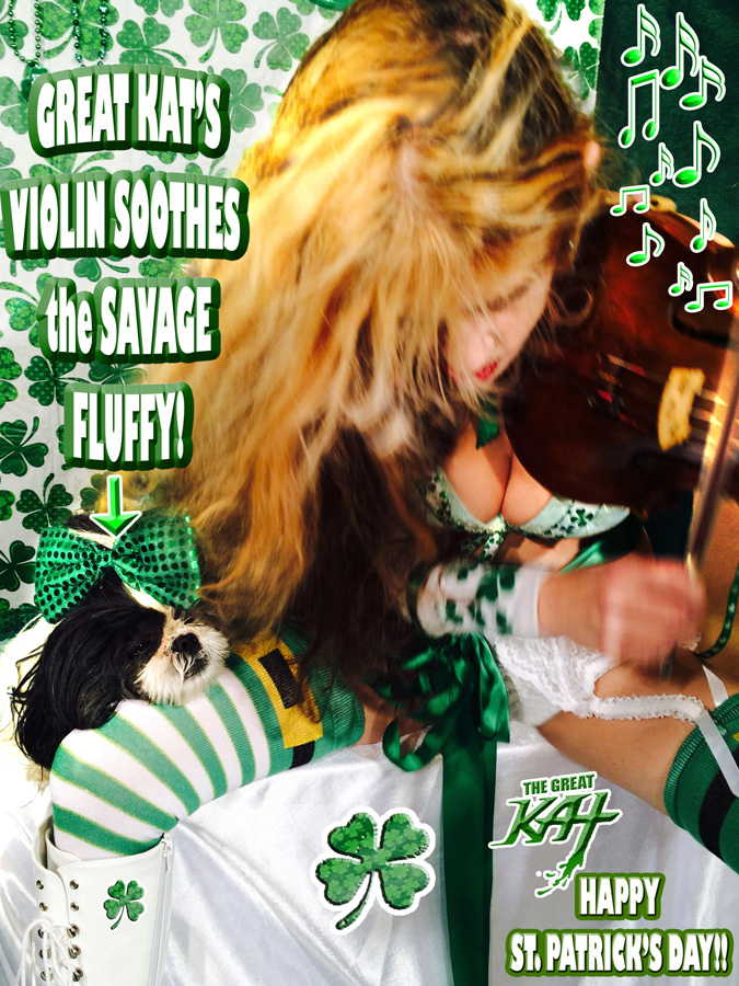 GREAT KAT'S VIOLIN SOOTHES the SAVAGE FLUFFY!