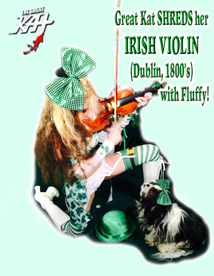 Great Kat SHREDS her IRISH VIOLIN (Dublin, 1800's) with Fluffy!