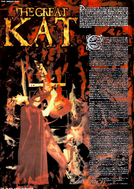 THE GREAT KAT POSTER IN BLACK LIGHT MAGAZINE