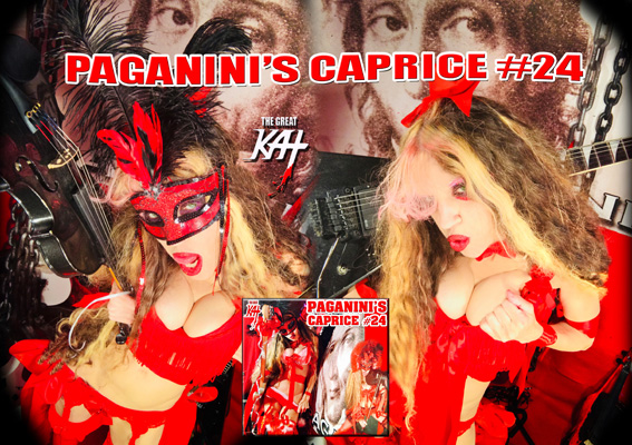  "PAGANINI'S CAPRICE #24 -THE GREAT KAT GUITAR/VIOLIN DOUBLE VIRTUOSO PROMO" Paganini & The Great Kat are history's only guitar/violin double virtuosos, performing with inhuman feats of virtuosity. The Great Kat shreds Paganini's Caprice #24 with high-speed guitar AND violin virtuosity! WATCH PROMO VIDEO at https://youtu.be/WgKW4DnXciU 
