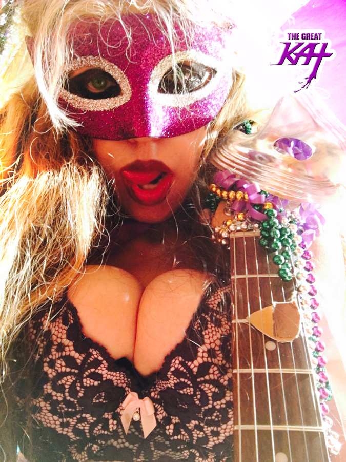 HOT SHREDDING MARDI GRAS GODDESS! From The Great Kat's MARDI GRAS MUSIC VIDEO BAZZINI'S THE ROUND OF THE GOBLINS"!
