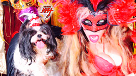 MARDI GRAS QUEEN KAT & PUPPY FLUFFY at the PARADE! From THE GREAT KAT'S BAZZINI'S "THE ROUND OF THE GOBLINS" MUSIC VIDEO!!!
