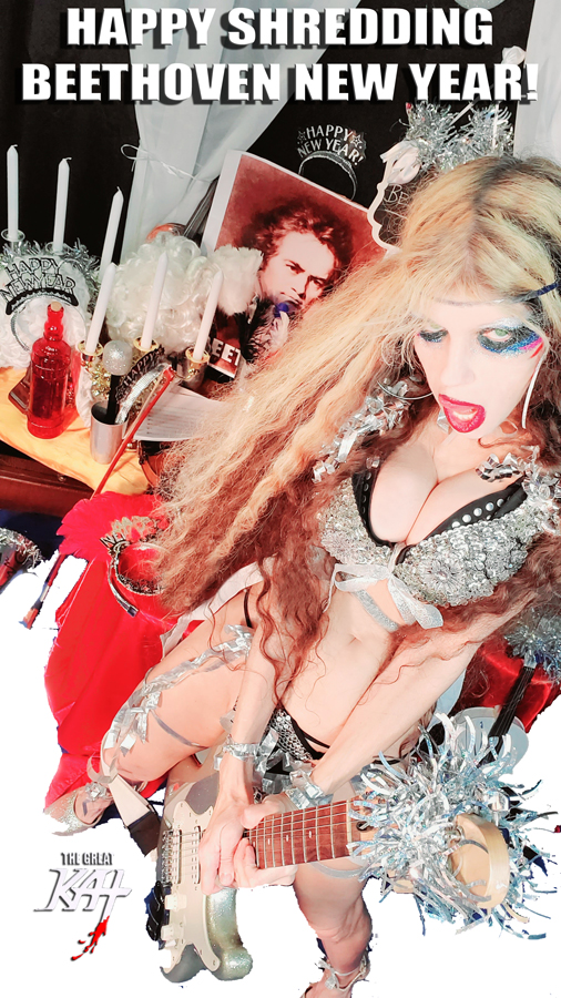 HAPPY SHREDDING BEETHOVEN NEW YEAR! BEETHOVEN'S VIOLIN CONCERTO for GUITAR AND VIOLIN! From NEW BEETHOVEN RECORDING AND MUSIC VIDEO! CELEBRATE BEETHOVEN'S 250TH BIRTHDAY-DEC 16, 2020-with THE GREAT KAT REINCARNATION of BEETHOVEN! 