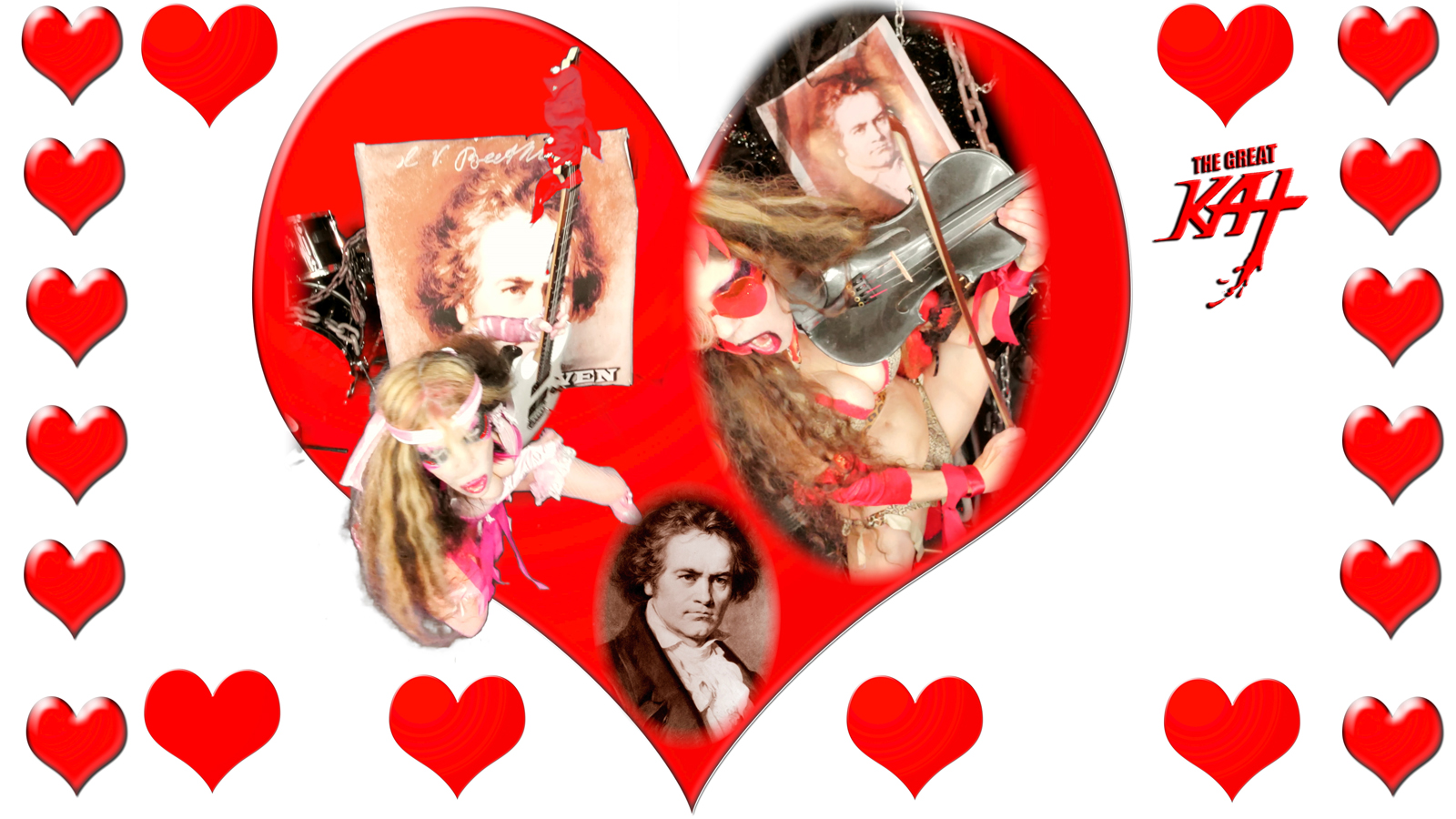 HAPPY SHREDDING VALENTINE'S DAY! LOVE, THE GREAT KAT & BEETHOVEN! BEETHOVEN'S VIOLIN CONCERTO for GUITAR AND VIOLIN! From NEW BEETHOVEN RECORDING AND MUSIC VIDEO! CELEBRATE BEETHOVEN'S 250TH BIRTHDAY-DEC 16, 2020-with THE GREAT KAT REINCARNATION of BEETHOVEN! 