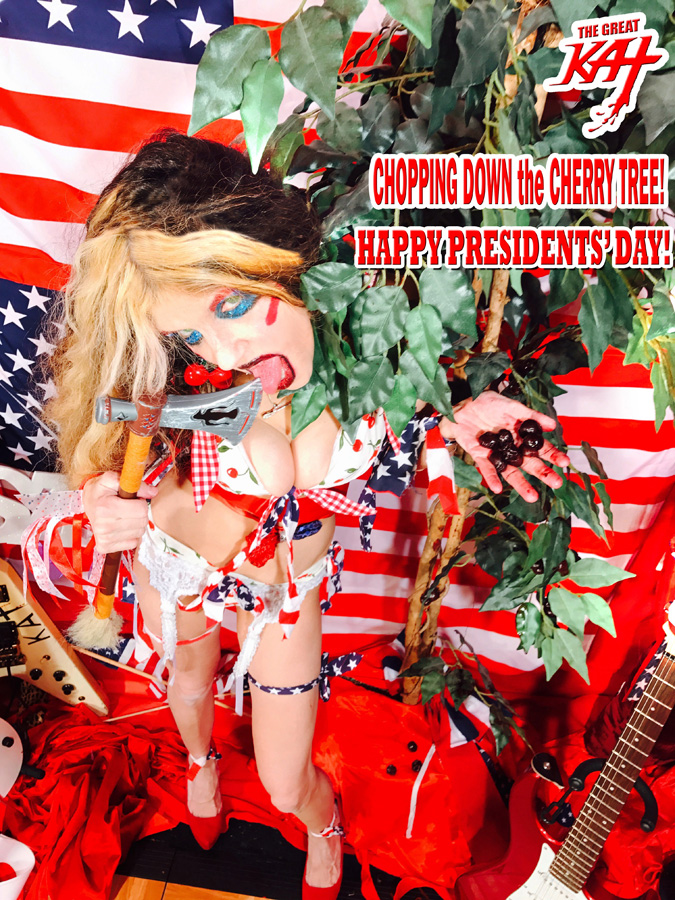 CHOPPING DOWN the CHERRY TREE! HAPPY PRESIDENTS' DAY! THE GREAT KAT SHREDS SARASATE'S "CARMEN FANTASY"!  THE GREAT KAT SHREDS SARASATE'S "CARMEN FANTASY" 