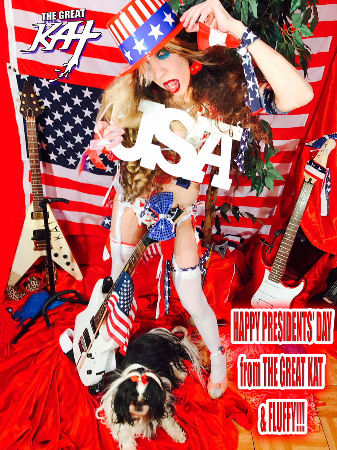 HAPPY PRESIDENTS DAY from THE GREAT KAT & FLUFFY!!! THE GREAT KAT SHREDS SARASATE'S "CARMEN FANTASY"!  THE GREAT KAT SHREDS SARASATE'S "CARMEN FANTASY" 