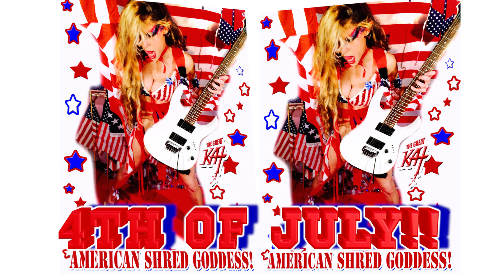THE GREAT KAT'S "TOP 20 HOT SHRED HOLIDAYS!" "4th of JULY!!" From The Great Kat's NEW DVD!!!!