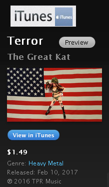 "TERROR" NEW MUSIC VIDEO About 9/11 From THE GREAT KAT - PREMIERE on iTUNES! https://itunes.apple.com/us/music-video/terror/id1209632433