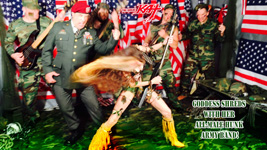 GODDESS SHREDS with her ALL-MALE HUNK ARMY BAND! From The Great Kat's "TERROR" MUSIC VIDEO!