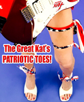 THE GREAT KAT'S PATRIOTIC TOES! From The Great Kat's "TERROR" MUSIC VIDEO!
