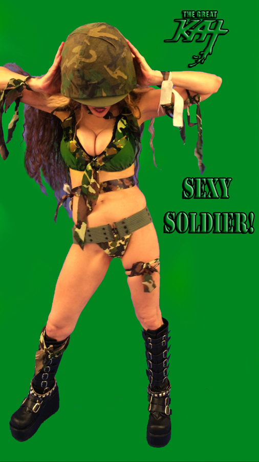 SEXY SOLDIER! From The Great Kat's "TERROR" MUSIC VIDEO!