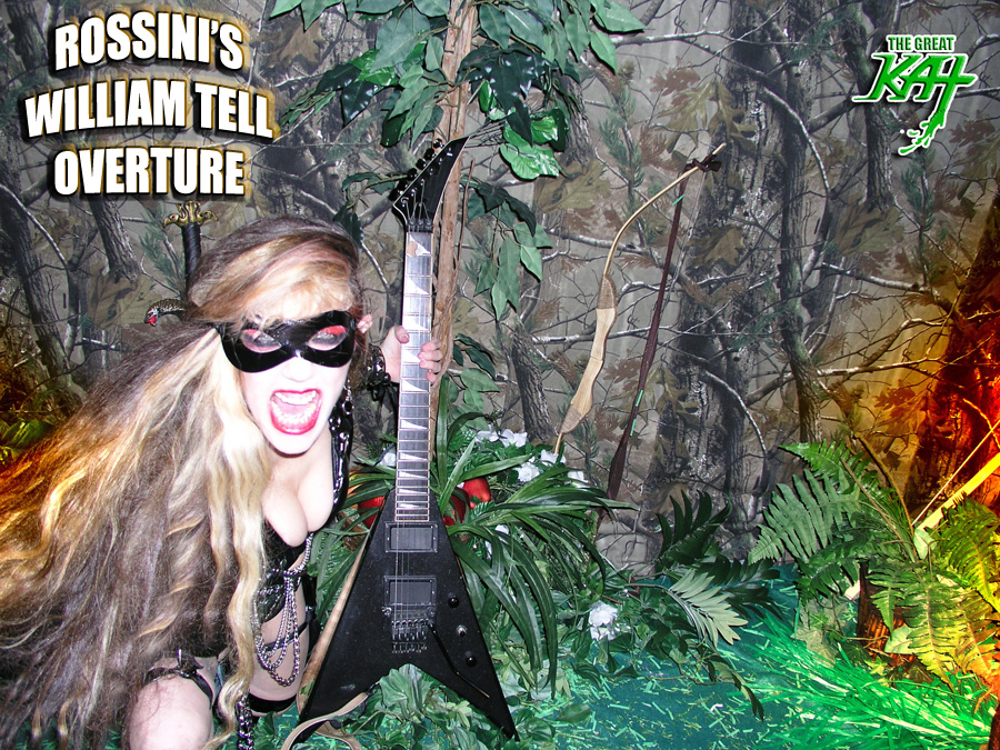 MUSIC VIDEO PHOTOS of THE GREAT KAT'S ROSSINI'S "WILLIAM TELL OVERTURE"! 