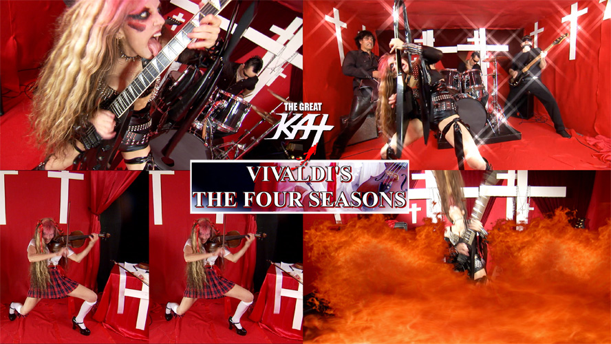 ITUNES PREMIERES THE GREAT KATS NEW VIVALDI'S "THE FOUR SEASONS" MUSIC VIDEO! Starring Antonio Vivaldi ("The Red Priest") and The Great Kats Guitar Shredding & Violin Virtuosity! Preview & Download at https://itunes.apple.com/us/music-video/vivaldis-the-four-seasons/id573040803