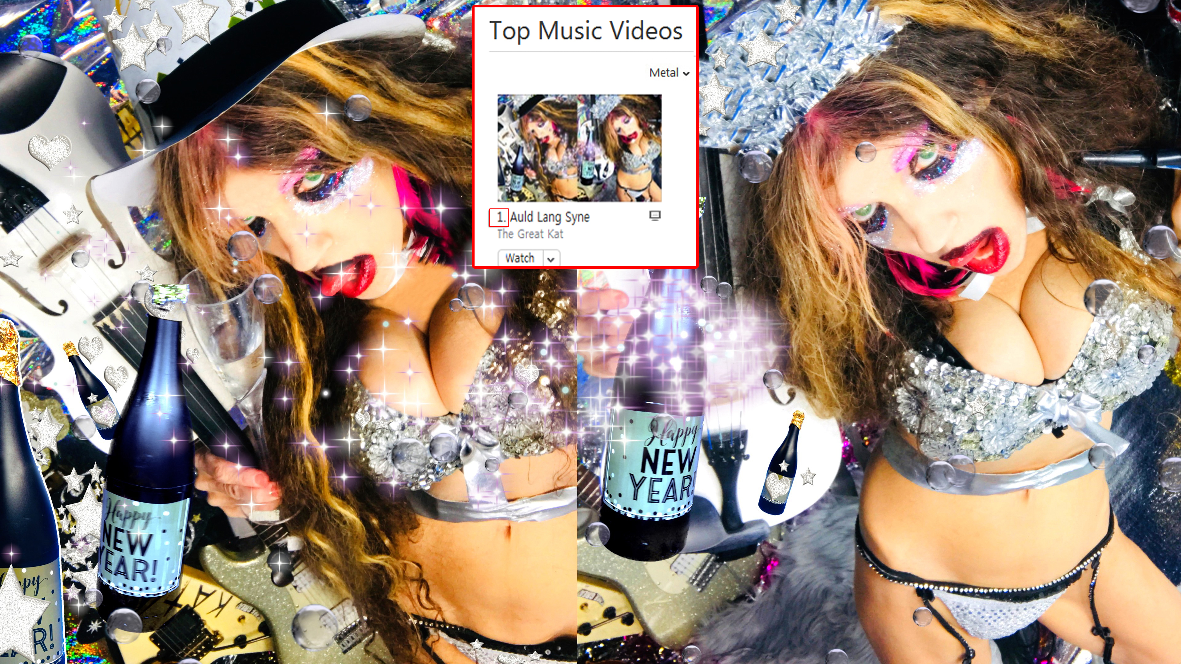 "Auld Lang Syne" is the #1 Music Video on iTunes Chart by The Great Kat Violin Goddess! The Great Kat Shreds the Official New Year's Song on Violin on New Music Video!