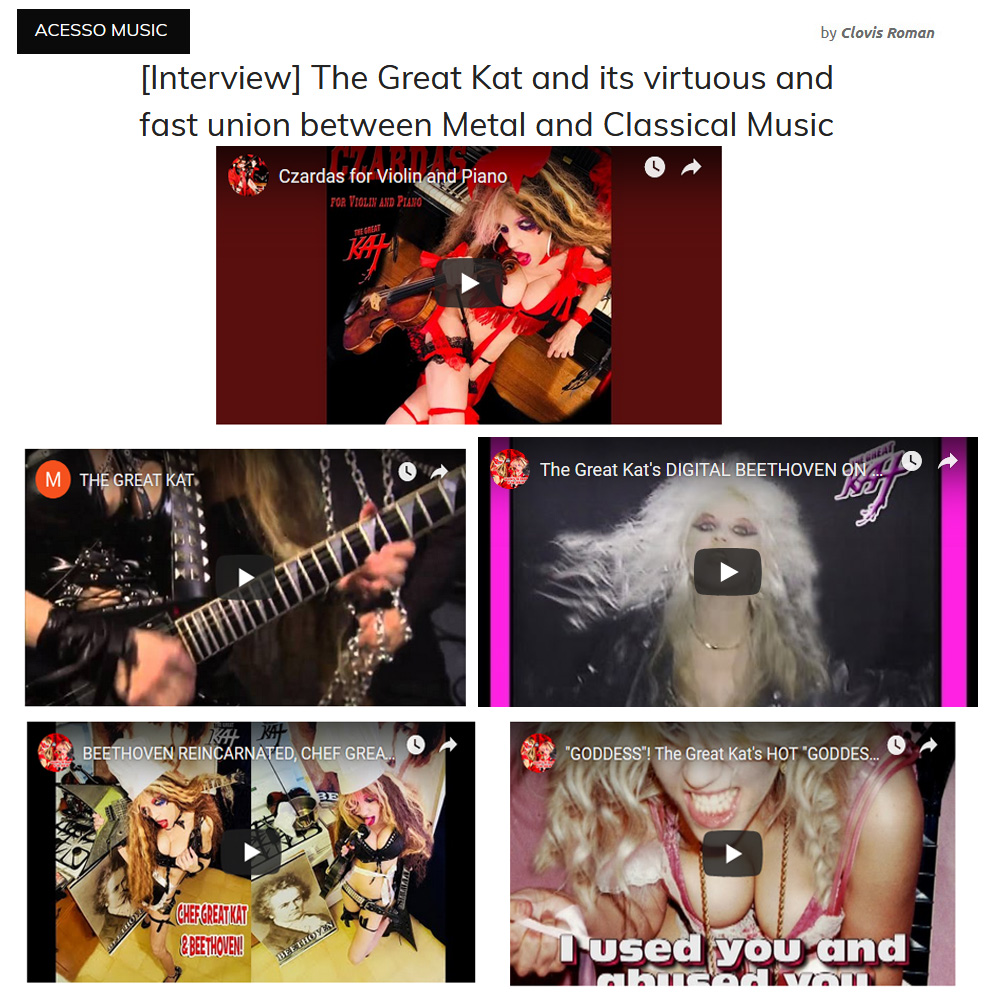 THE GREAT KAT INTERVIEW in ACESSO MUSIC!