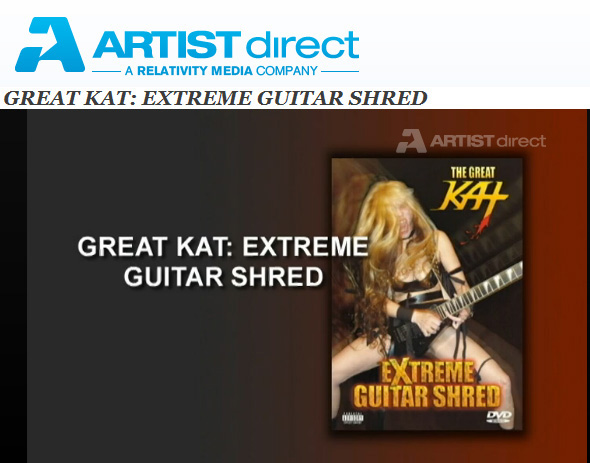 ARTIST DIRECT Features The Great Kat's "ZAPATEADO" Music Video starring The Great Kat SHREDDING on Guitar AND Violin on Sarasate's MASTERPIECE!! Video from "Extreme Guitar Shred" DVD! 