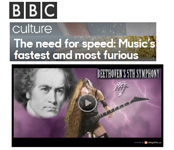 BBC FEATURES THE GREAT KAT IN "THE NEED FOR SPEED: MUSIC'S FASTEST AND MOST FURIOUS"! "Born in England, raised in New York, Juilliard graduate the Great Kat is a guitarist on a mission  to play pieces of classical music fast. Very fast. The high-octane guitar shredder is known for her thrash metal interpretations of well-known classical compositions; she can play the first movement of Beethovens Fifth Symphony in one minute and 14 seconds." -Rainer Hersch, BBC