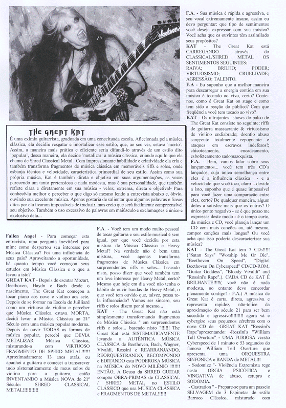 The Great Kat Interview in "My Darkest Dream" Magazine