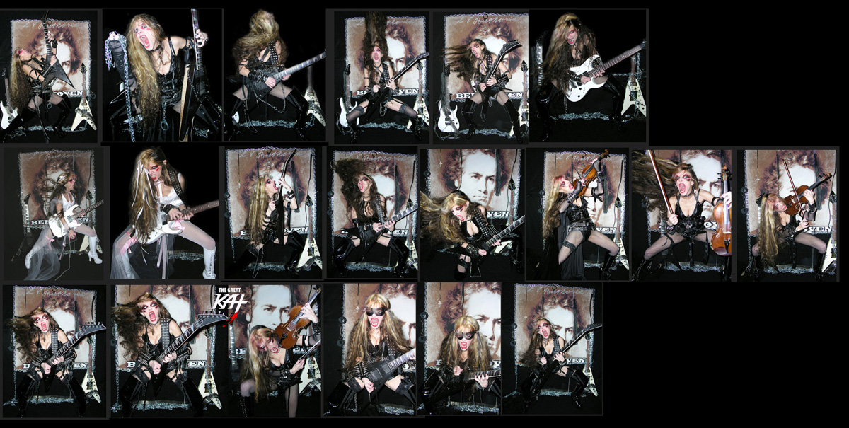 EXAMINER.COM'S REVIEW OF THE GREAT KAT'S "BEETHOVEN SHREDS" CD! "'Beethoven Shreds' from The Great Kat. Beethoven's 'Fifth Symphony'. To deconstruct it to solo shredding must have been difficult and she does it beautifully. The songs pack a lot of punch at 300 BPM. The album will have you researching the original works and comparing them to her versions, thus educating the next generation of music connoisseurs." - Marjorie LaPrade, Boston Art Examiner