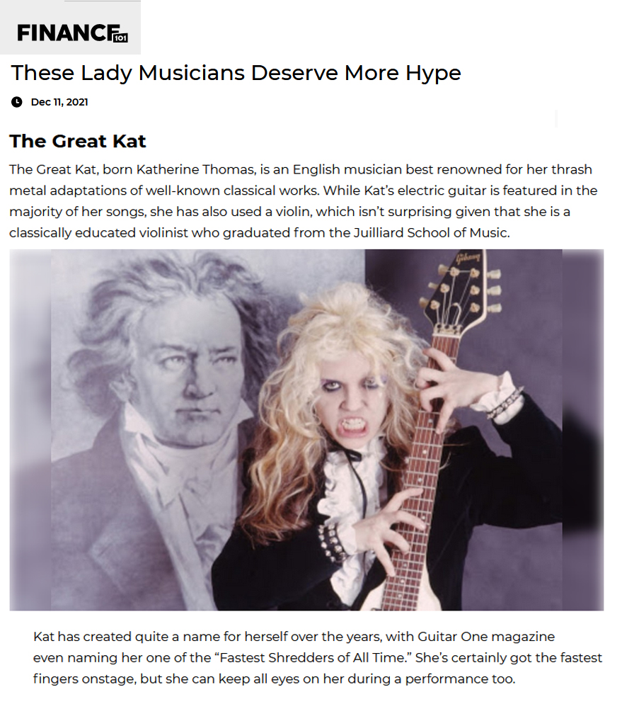 FINANCE101 FEATURES THE GREAT KAT in "These Lady Musicians Deserve More Hype" https://www.finance101.com/these-lady-musicians-deserve-more-hype 