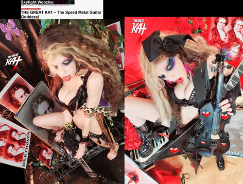 NEW INTERVIEW with THE GREAT KAT in SKYLIGHT WEBZINE "THE GREAT KAT  The Speed Metal Guitar Goddess" with Skylight Webzine & Billy Yfantis 