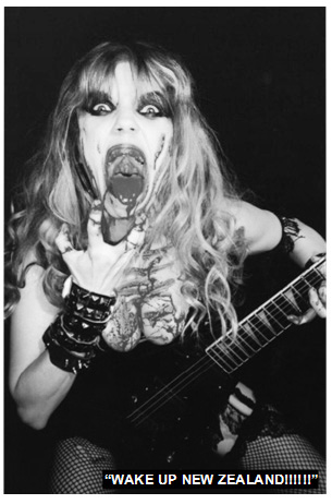 SLAUGHTERAMA HEAVY METAL ZINE'S INTERVIEW WITH THE GREAT KAT "WORSHIP HER OR DIE! THE GREAT KAT" - "The Great Kat, an American shredder. A sonic assault from the guitar goddess." "Oh, Jesus, Lord almighty! This woman scared the living hell out of me." - Max Thrasher and Brandon Williams, Slaughterama Heavy Metal Zine