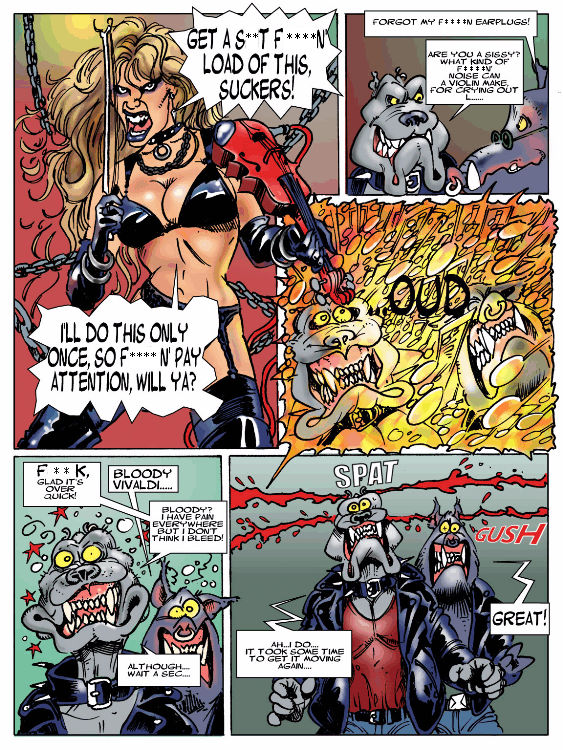 The Great Kat Starring in "Igor, Metal Mastino" Comic in Aardschok Magazine