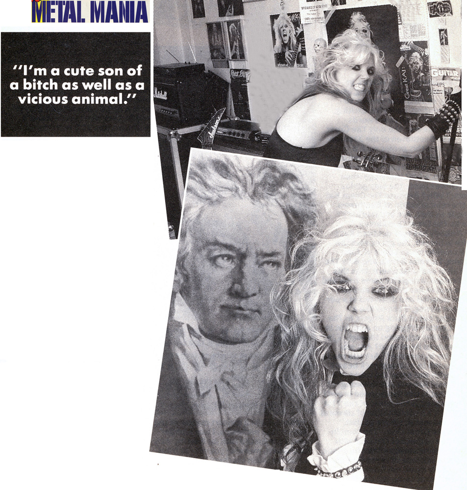 METAL MANIA MAGAZINE'S INTERVIEW WITH THE GREAT KAT "THE GREAT KAT METALIZES BEETHOVEN ON SPEED"! "I'm a cute son of a bitch as well as a vicious animal."