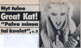 SUOSIKKI MAGAZINE'S FAMOUS COVER STORY ON THE GREAT KAT "GREAT KAT: Worship Me Or Die!"