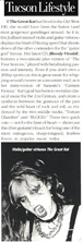 TUCSON LIFESTYLE MAGAZINE'S REVIEW OF THE GREAT KAT'S "BLOODY VIVALDI" CD! "The Great Kat. This Juilliard-trained violin and guitar virtuoso displays the kind of blazing speed that shoots down all the other contenders for the 'guitar god' throne. Bloody Vivaldi features 'The Four Seasons,' played with breathtaking passion and intensity." Scott Barker, Tucson Lifestyle Magazine