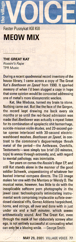 Kat Review in The Village Voice