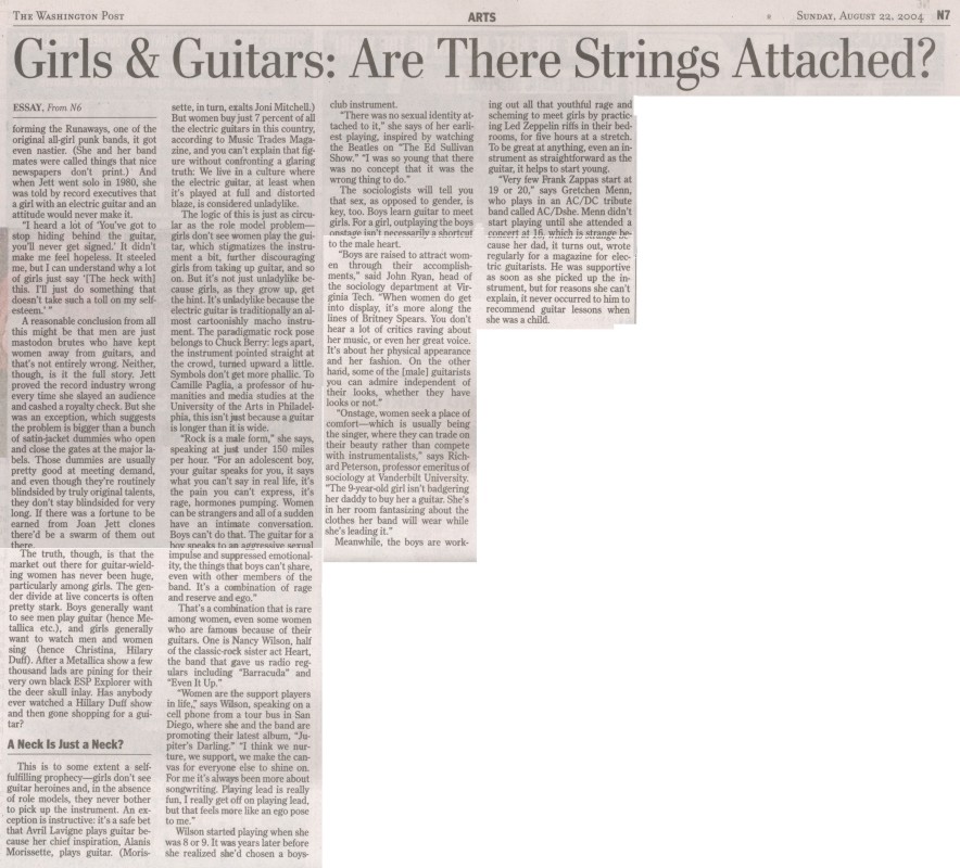 The Great Kat Interview in The Washington Post - "No Girls Allowed?"