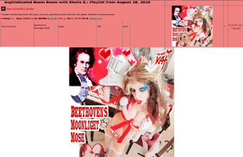 "Girls with Guitars!" "Sophisticated Boom Boom with Sheila B" Radio Show features The Great Kat's BEETHOVEN'S "MOONLIGHT MOSH" on WFMU Radio Aug 28, 2020!