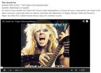 WHOLENOTE ONLINE GUITAR FEATURES THE GREAT KAT in "NEED FOR SPEED: THE 50 FASTEST GUITARISTS OF ALL TIME BY GUITAR WORLD STAFF. 50 fastest masters of the fretboard" "The Great Kat. SIGNATURE SONG: 'The Flight of the Bumble Bee'. ALBUM: Beethoven on Speed."