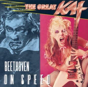 "A BEGINNER'S GUIDE TO HEAVY METAL #17 - SHRED" FEATURES THE GREAT KAT'S "BEETHOVEN ON SPEED" CD! "The Great Kat - Beethoven On Speed. Album full of references to legendary classical composers and metal renditions of classical standards...Juilliard trained guitarist and violinist, out of her mind dominatrix Katherine Thomas, aka The Great Kat. This recording is pure, magical insanity." - Sean McGavin, "A Beginner's Guide To Heavy Metal #17 - Shred" 