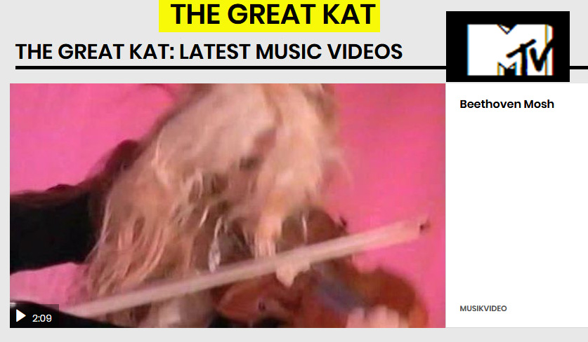 NEW! MTV ASIA FEATURES THE GREAT KAT'S "BEETHOVEN MOSH" LEGENDARY MUSIC VIDEO!